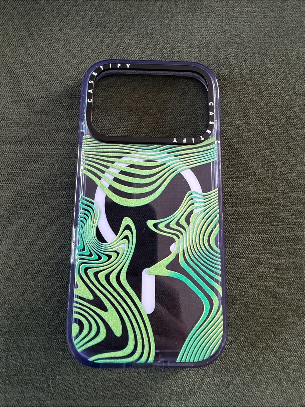 Casetify Green Wave Clear iPhone Case - Neon Green & Black